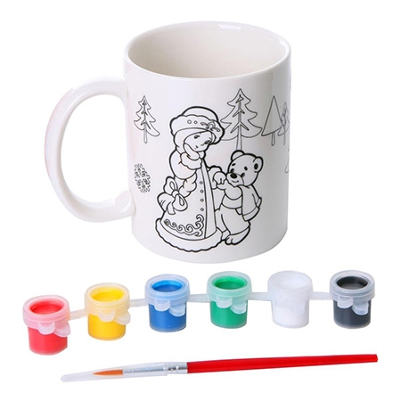 Новогодний подарок Кружка раскраска